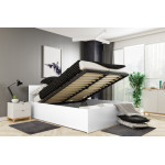 Čalúnená posteľ PANAMA 160x200cm výklopná - biela